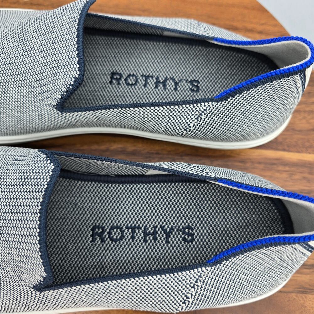 Rothy's Slip On Sneakers Women's 11 Blue Gray Knit Original Casual Comfort Shoes - Picture 6 of 8